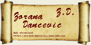 Zorana Dančević vizit kartica